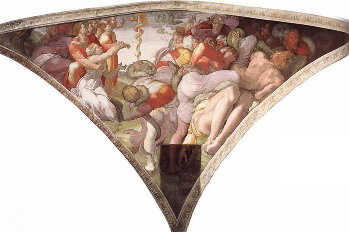 Michelangelo Buonarroti The Brazen Serpent Sweden oil painting art